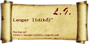 Lenger Ildikó névjegykártya