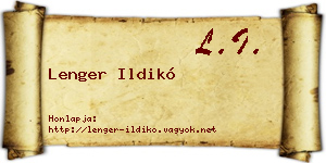 Lenger Ildikó névjegykártya